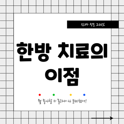 한방 치료의 이점