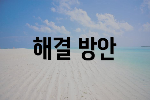 해결 방안