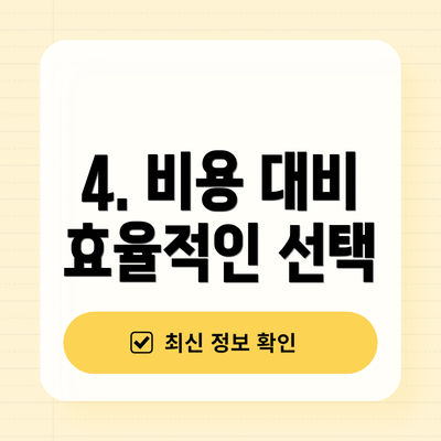4. 비용 대비 효율적인 선택