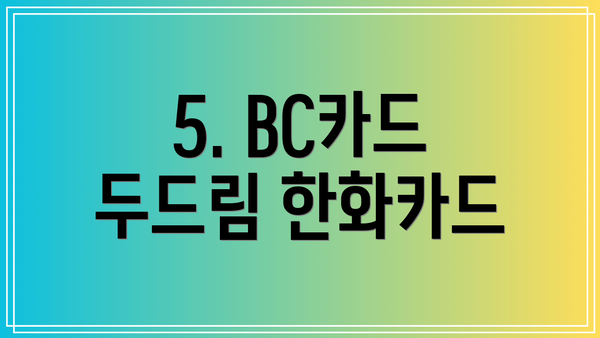 5. BC카드 두드림 한화카드