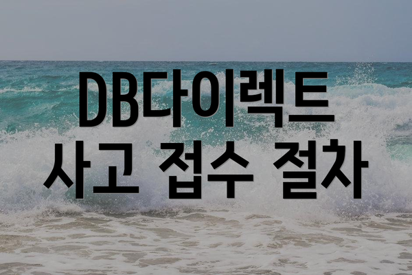 DB다이렉트 사고 접수 절차