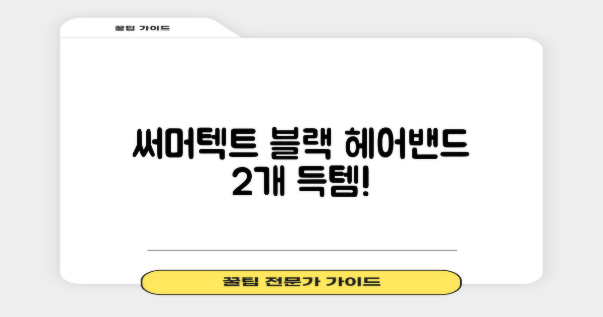 써머텍트 기능성 헤어밴드, 블랙, 2개 추천 리뷰