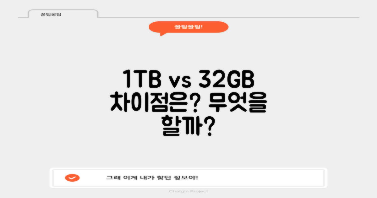1TB, 32GB, 무엇을 할 수 있나?